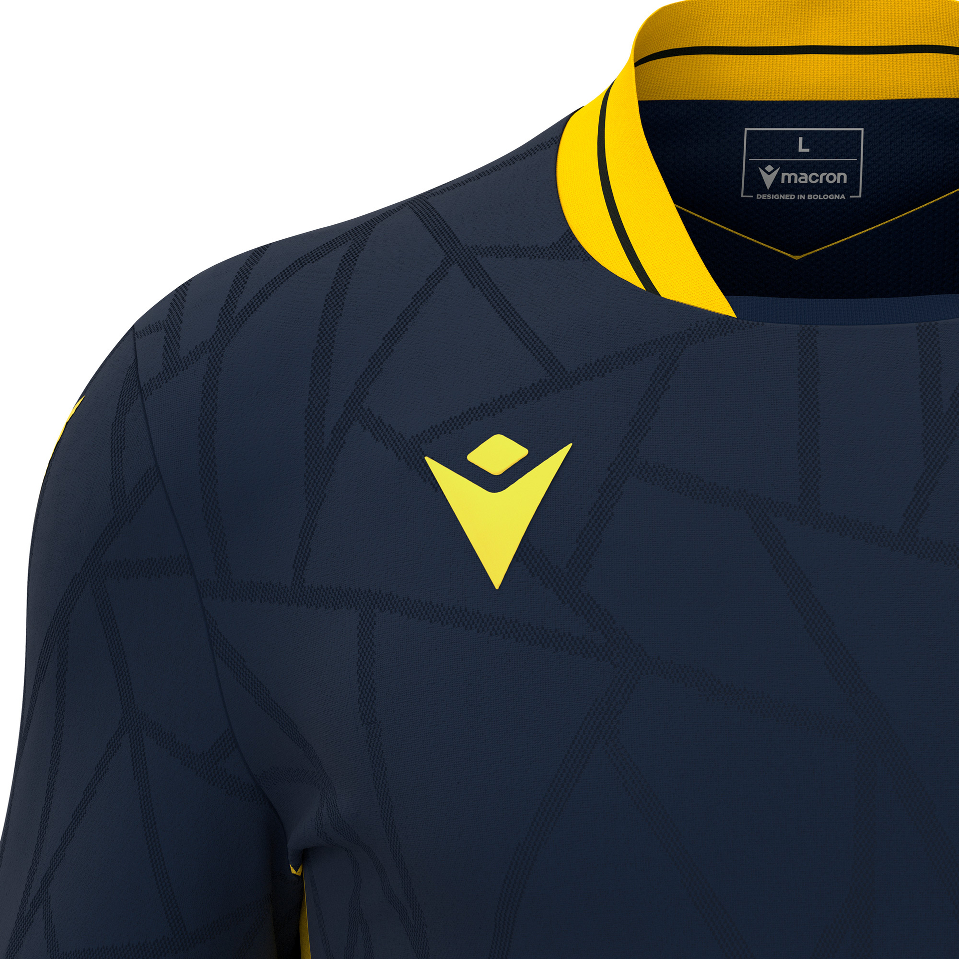 Macron Cerberus shirt - navy/geel, foto 3 van 6