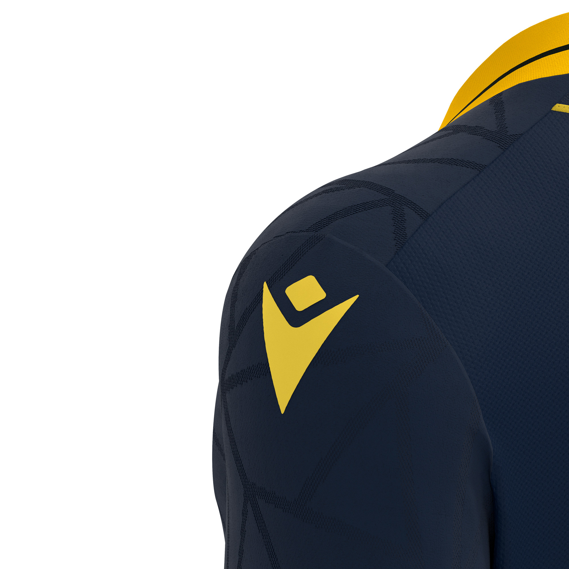 Macron Cerberus shirt - navy/geel, foto 5 van 6