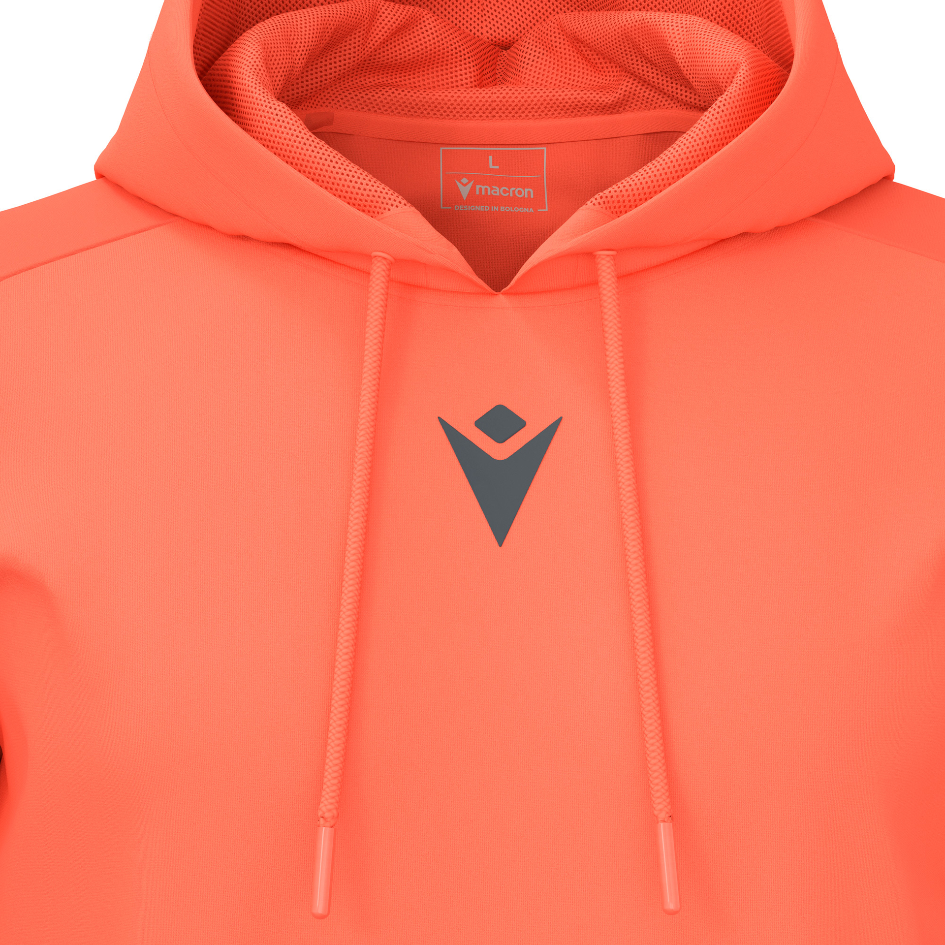 Macron Horn hoodie - neon coral, foto 3 van 5