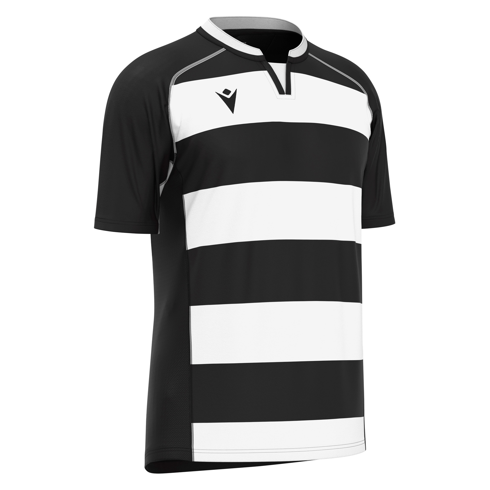 Macron Alabaster rugbyshirt - zwart/wit, foto 4 van 6