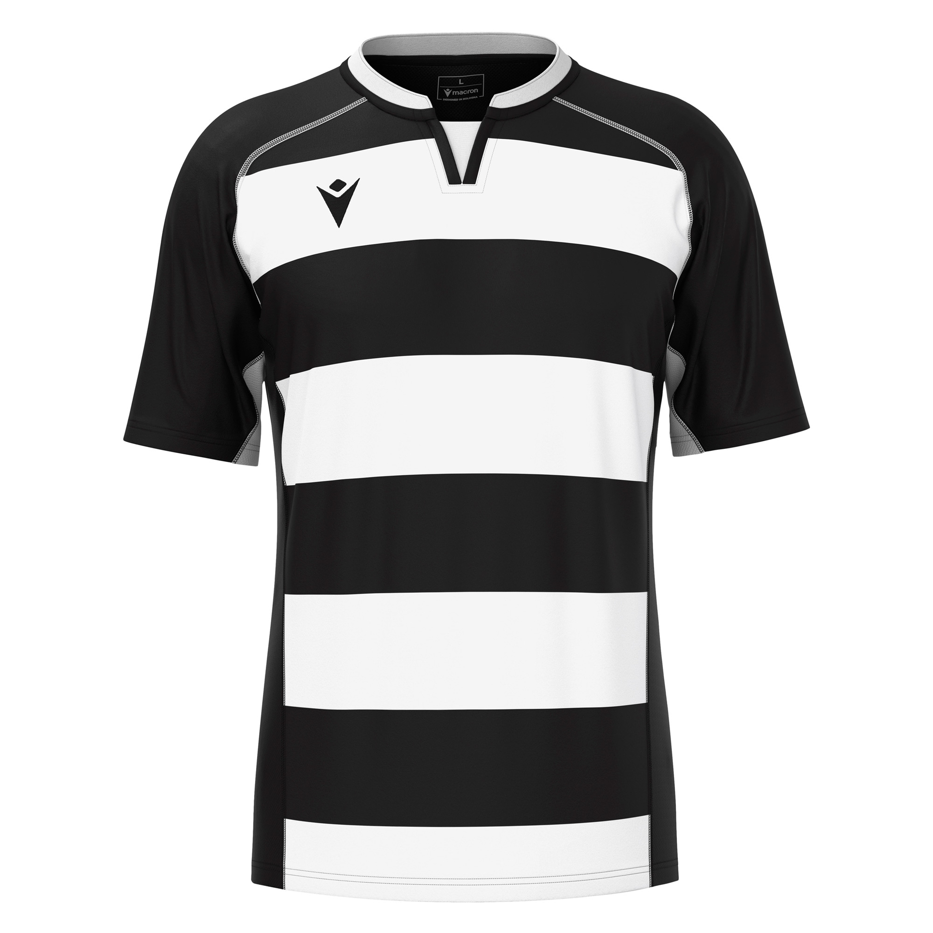 Macron Alabaster rugbyshirt - zwart/wit