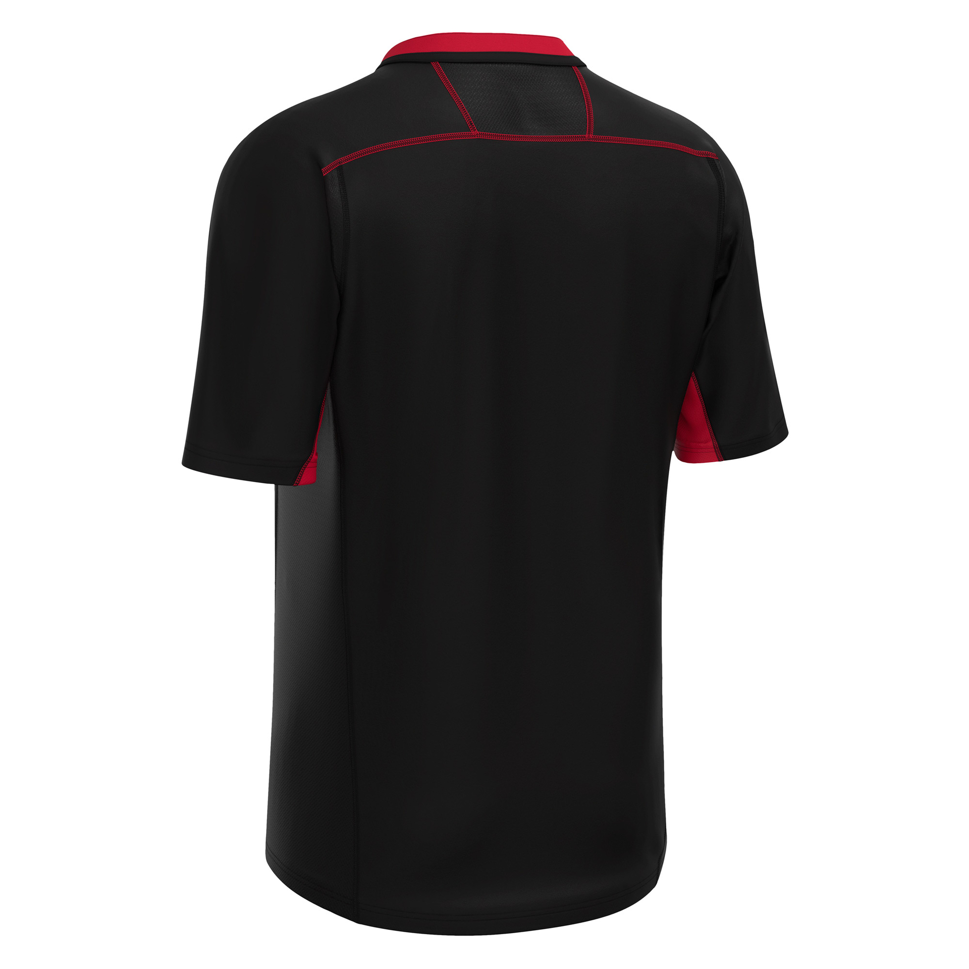 Macron Alabaster rugbyshirt - zwart/rood, foto 2 van 6