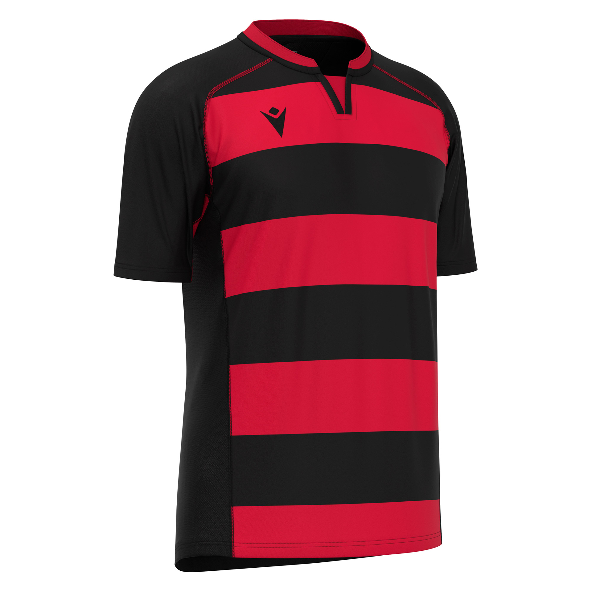 Macron Alabaster rugbyshirt - zwart/rood, foto 4 van 6