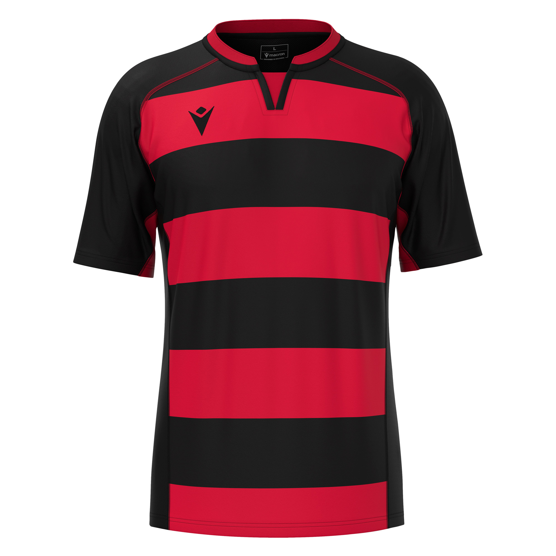 Macron Alabaster rugbyshirt - zwart/rood