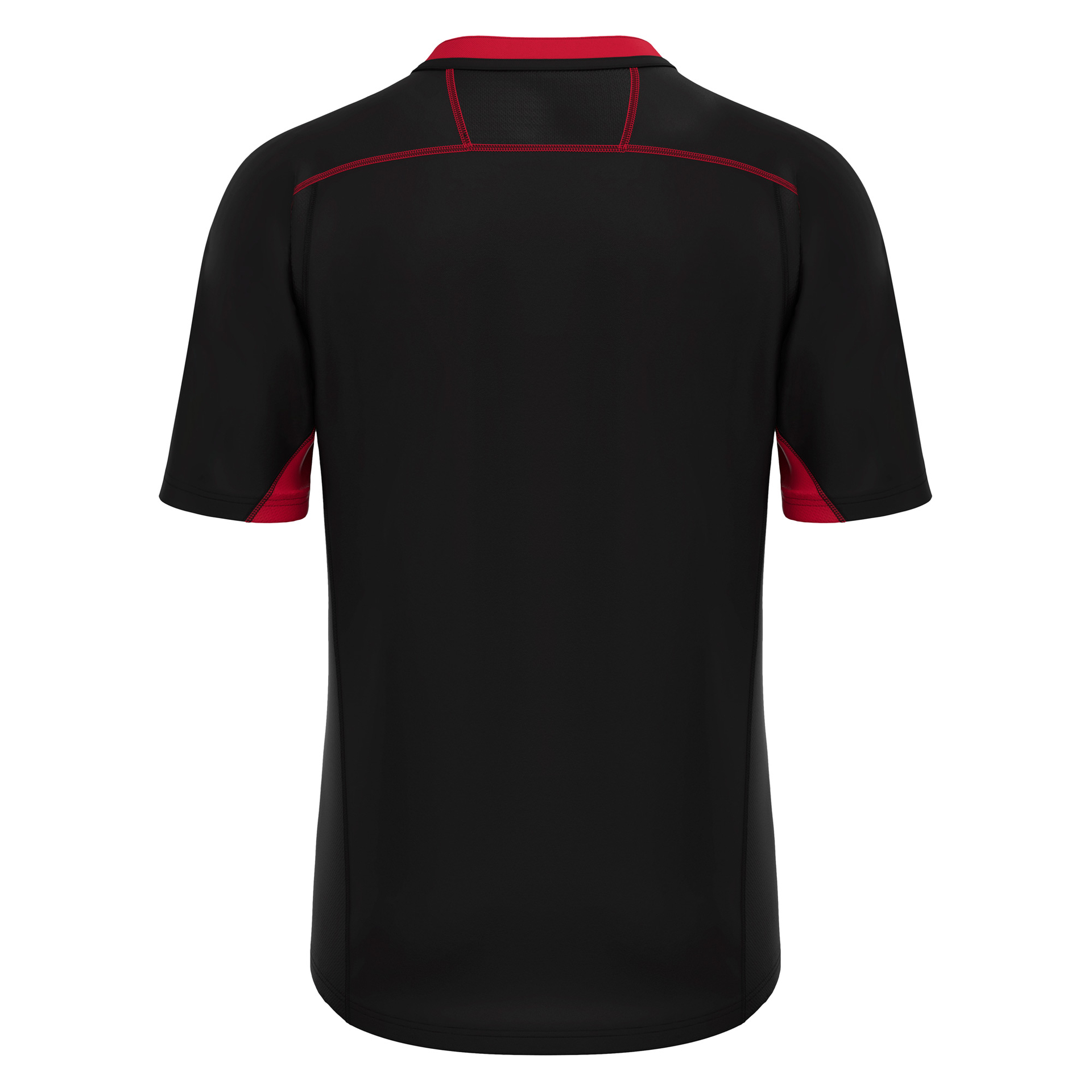 Macron Alabaster rugbyshirt - zwart/rood, foto 5 van 6