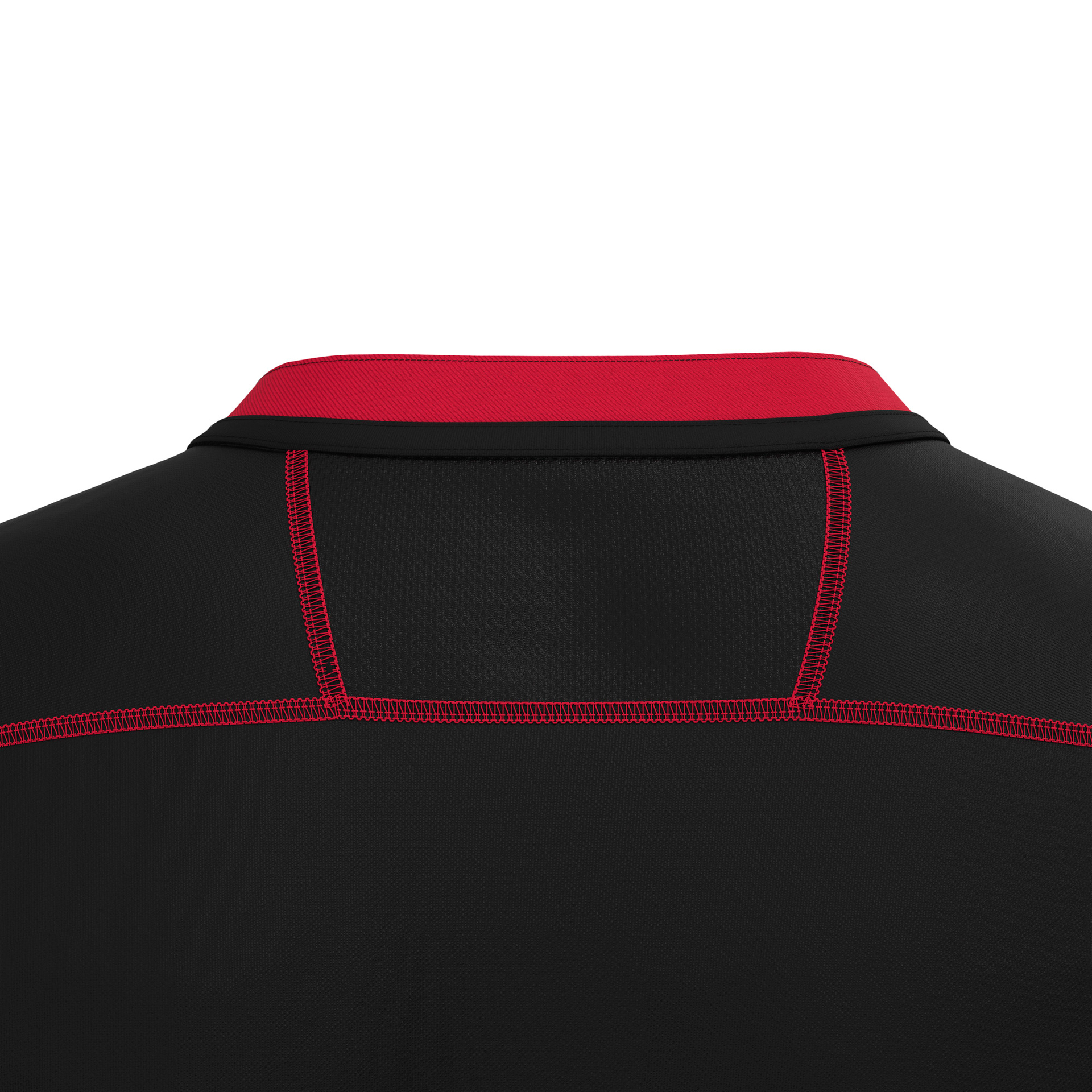 Macron Alabaster rugbyshirt - zwart/rood, foto 6 van 6