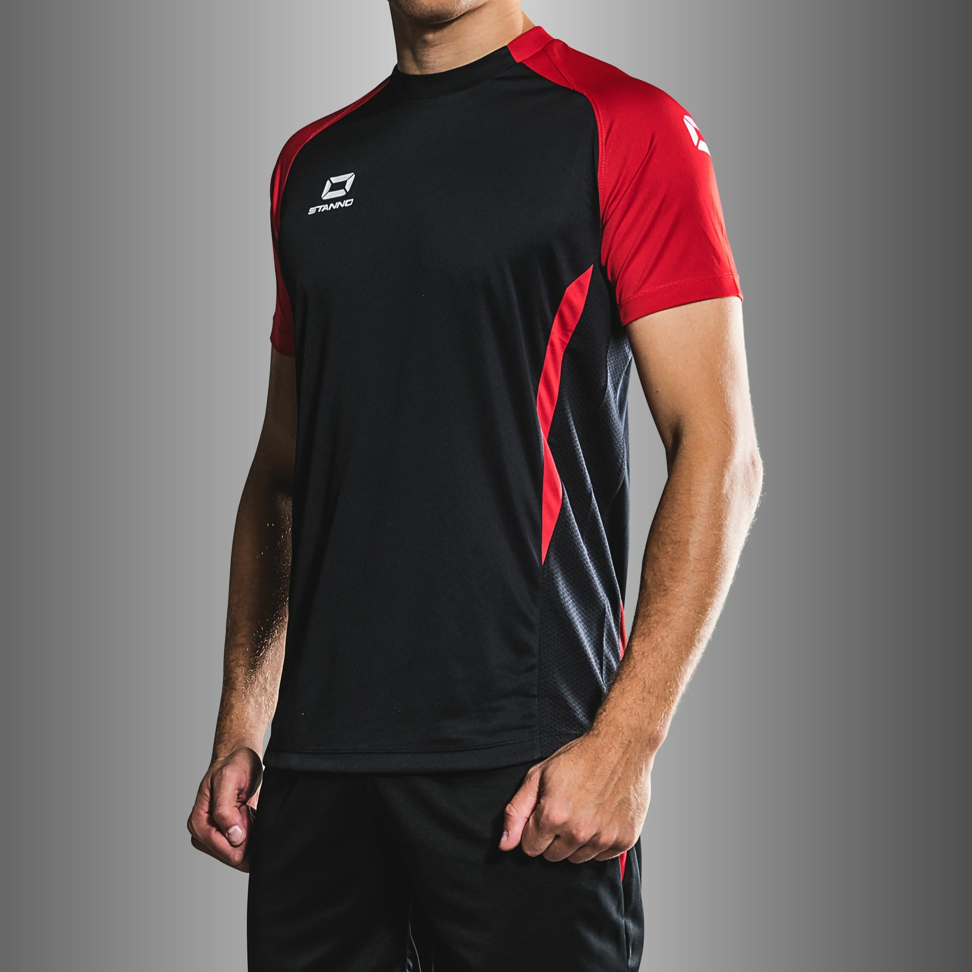 Stanno Stadio shirt - zwart/rood, foto 2 van 5