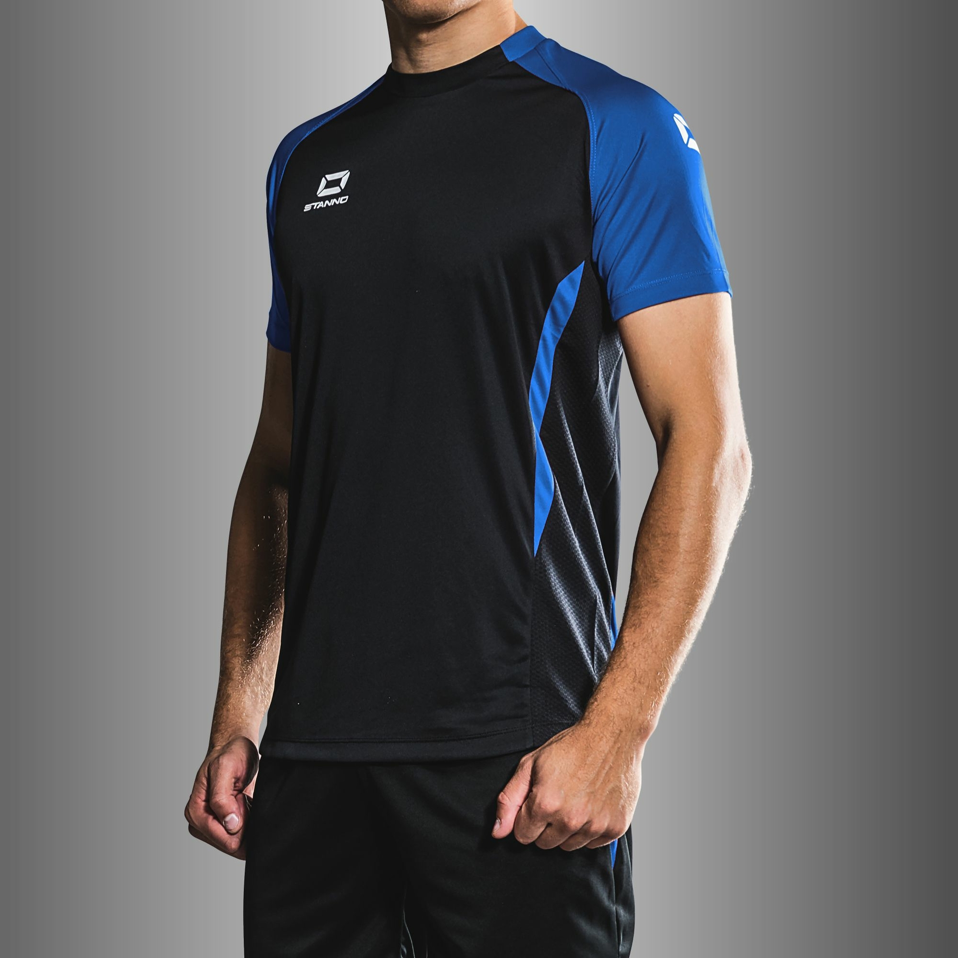 Stanno Stadio shirt - zwart/blauw, foto 2 van 5