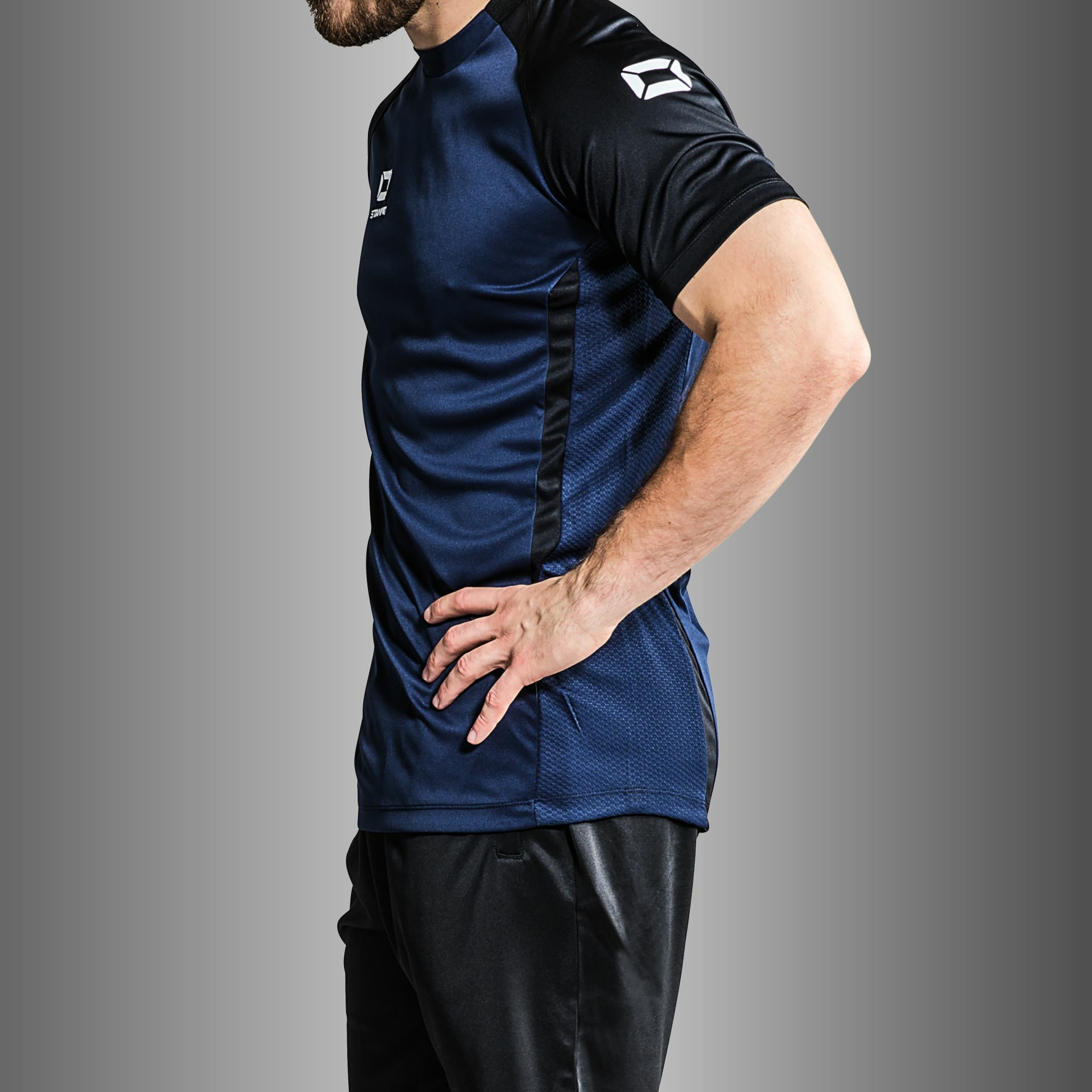 Stanno Stadio shirt - navy/zwart, foto 2 van 5
