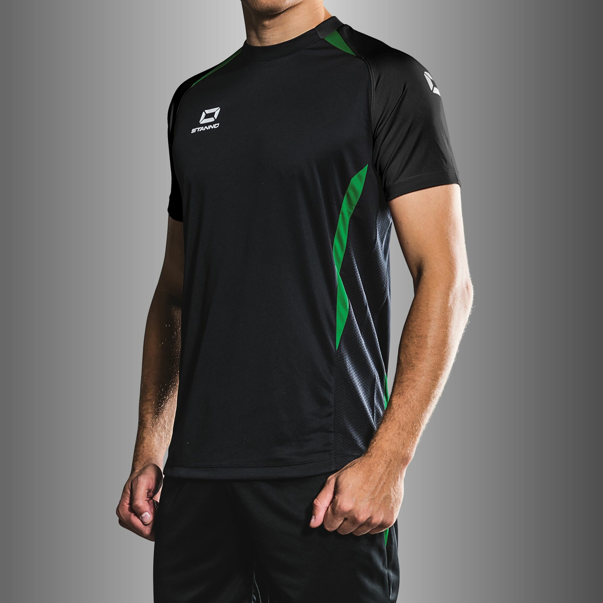 Stanno Stadio shirt - zwart/groen, foto 2 van 5