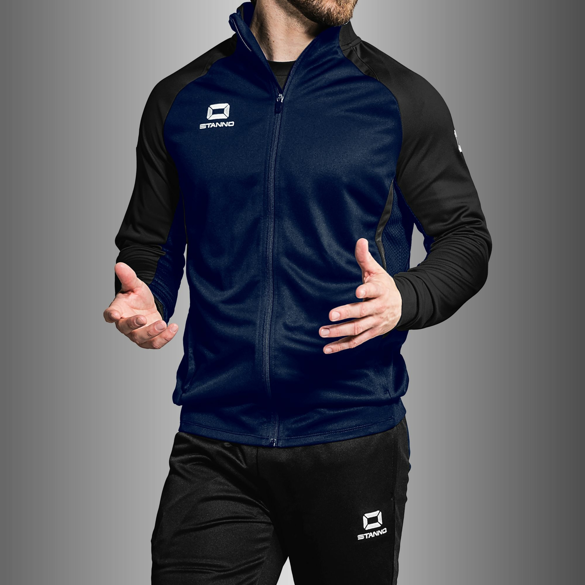 Stanno Stadio Full Zip Top - navy/zwart, foto 2 van 6