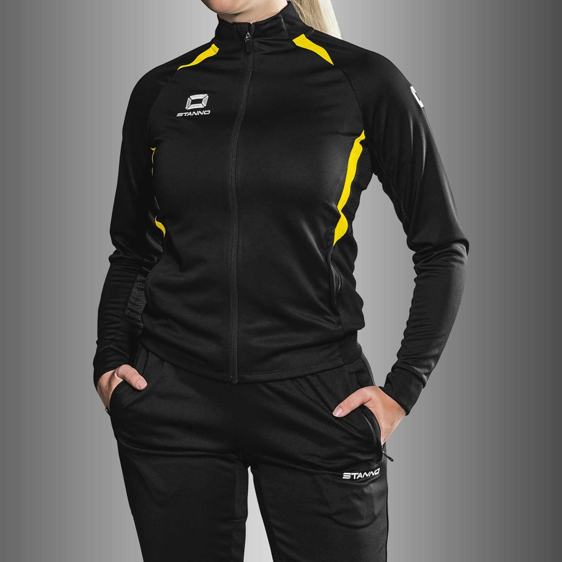 Stanno Stadio Full Zip Top dames - zwart/geel, foto 2 van 6