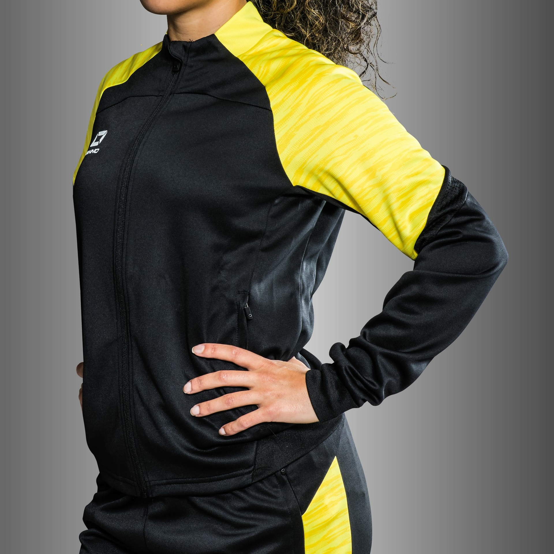 Stanno Bolt Full Zip Top dames - zwart/geel, foto 2 van 6