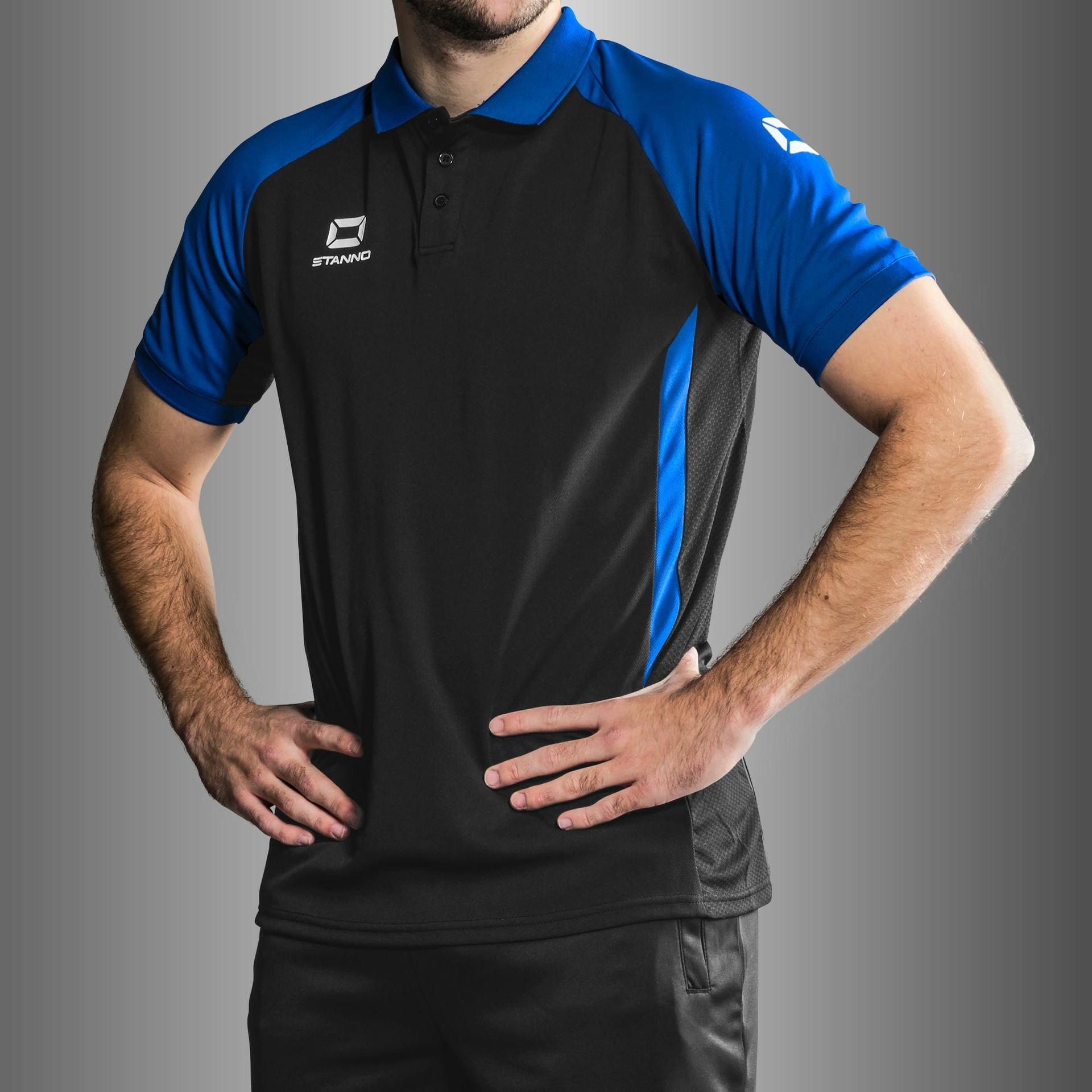 Stanno Stadio polo - zwart/blauw, foto 2 van 6