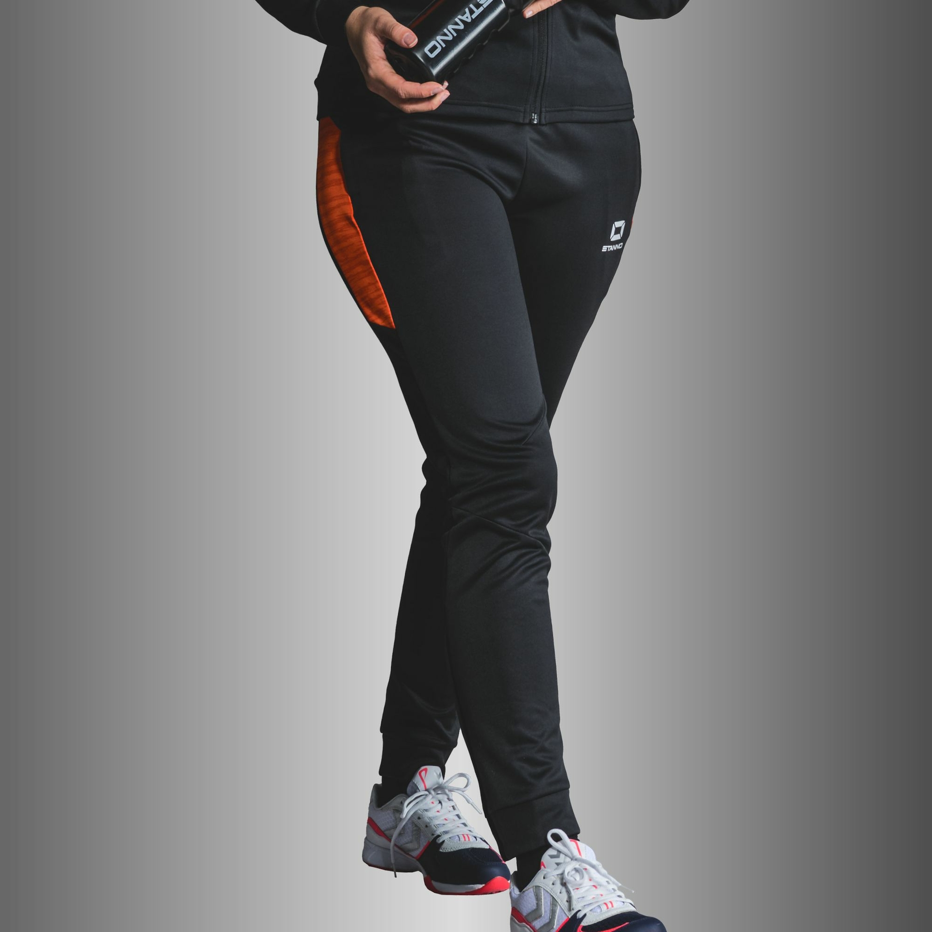 Stanno Bolt trainingsbroek - zwart/oranje, foto 2 van 6