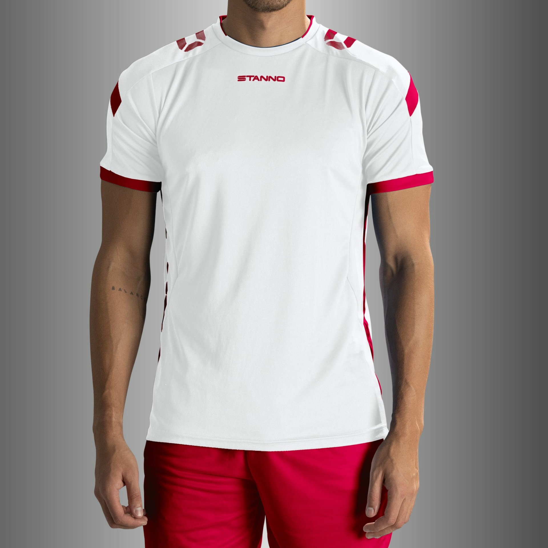 Stanno Drive shirt - wit/rood, foto 2 van 6