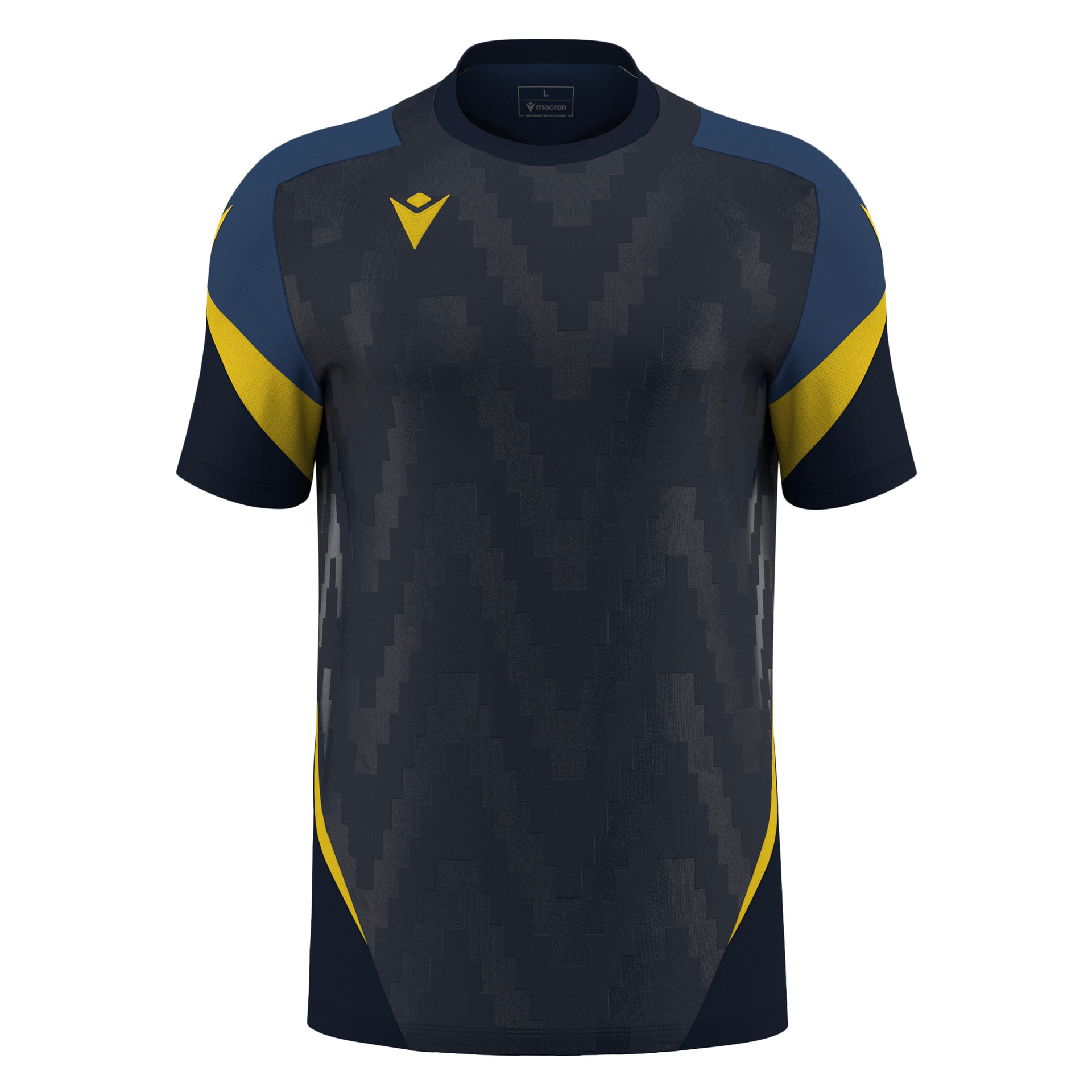 Macron Totem shirt - navy/geel, foto 3 van 6