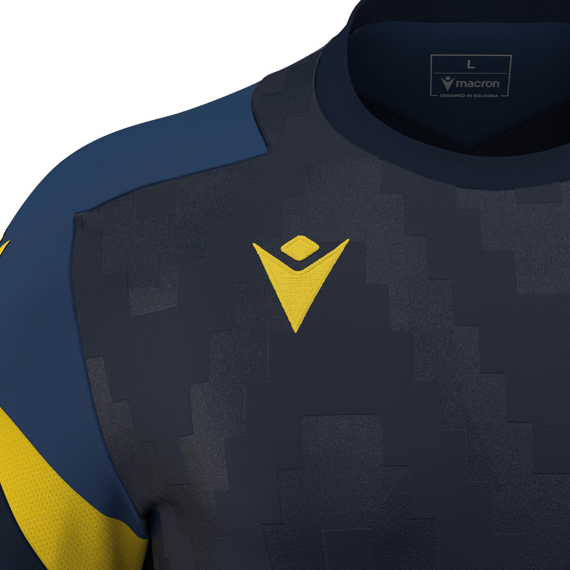 Macron Totem shirt - navy/geel, foto 5 van 6