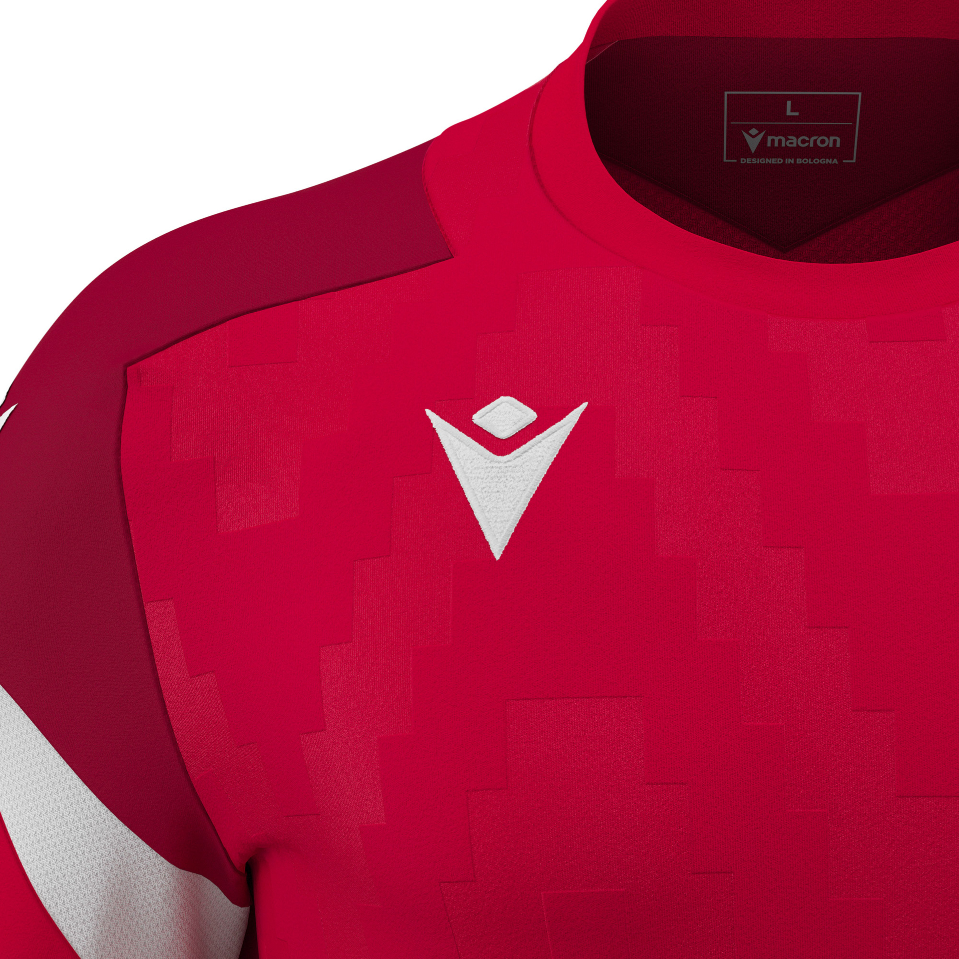 Macron Totem shirt - rood/wit, foto 5 van 6