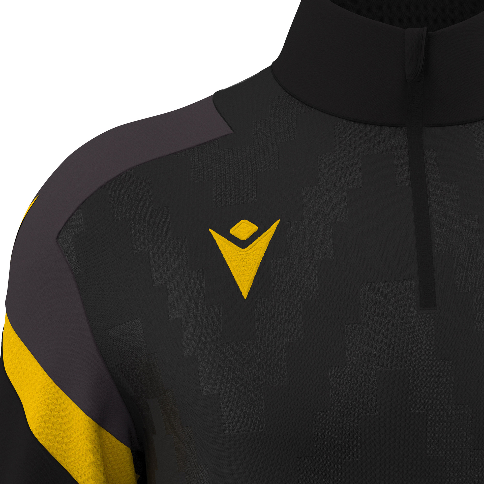 Macron Hollow 1/4 Zip Top - zwart/geel, foto 4 van 6