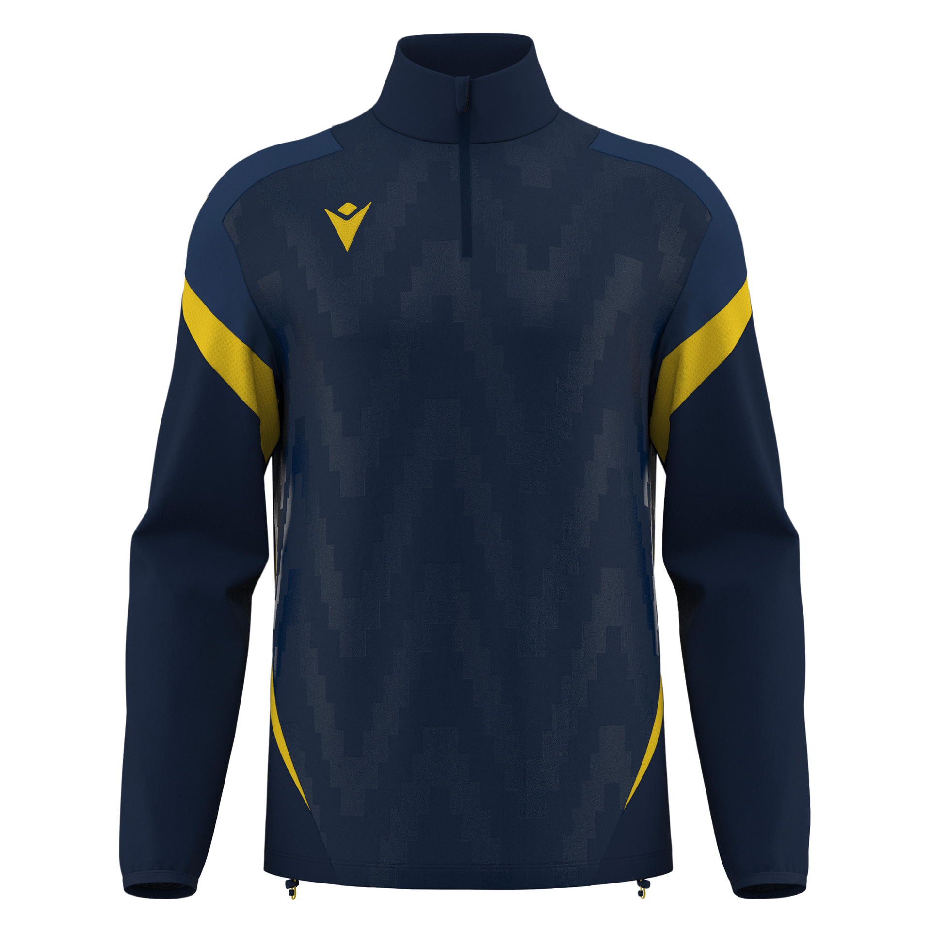 Macron Hollow 1/4 Zip Top - navy/geel, foto 4 van 6