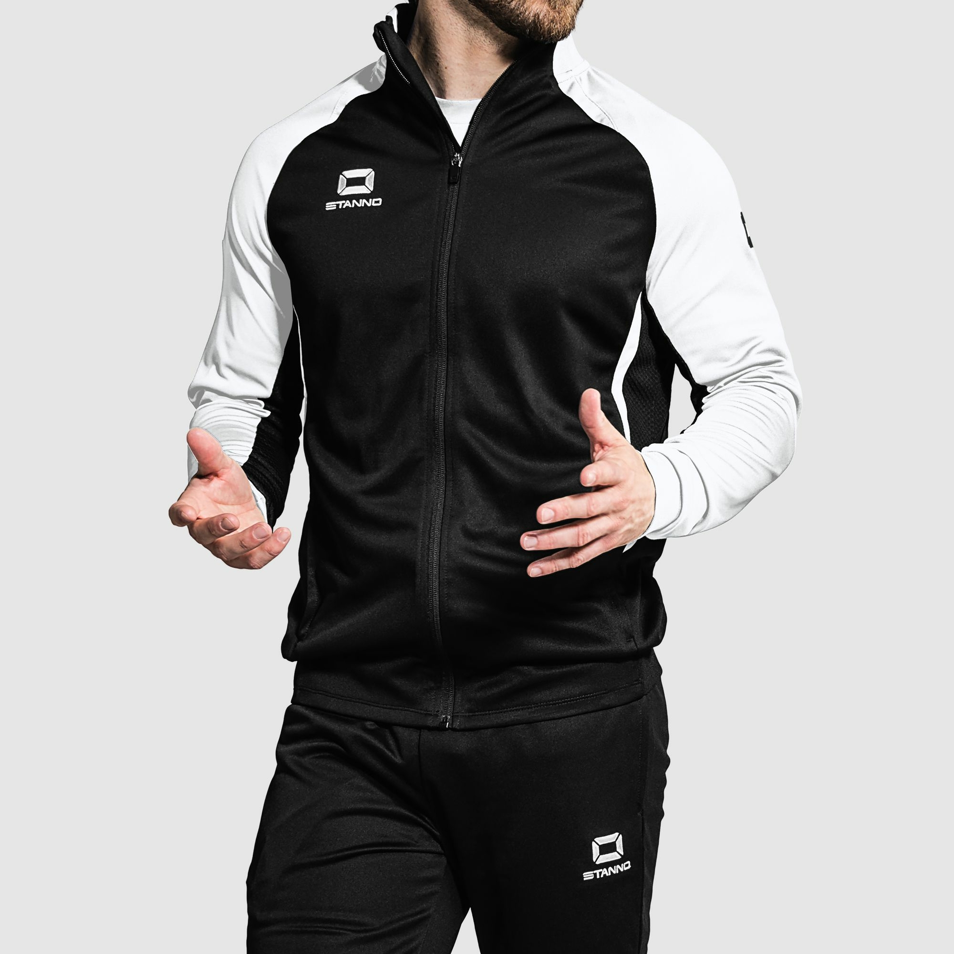 Stanno Stadio Full Zip Top - zwart/wit, foto 2 van 6