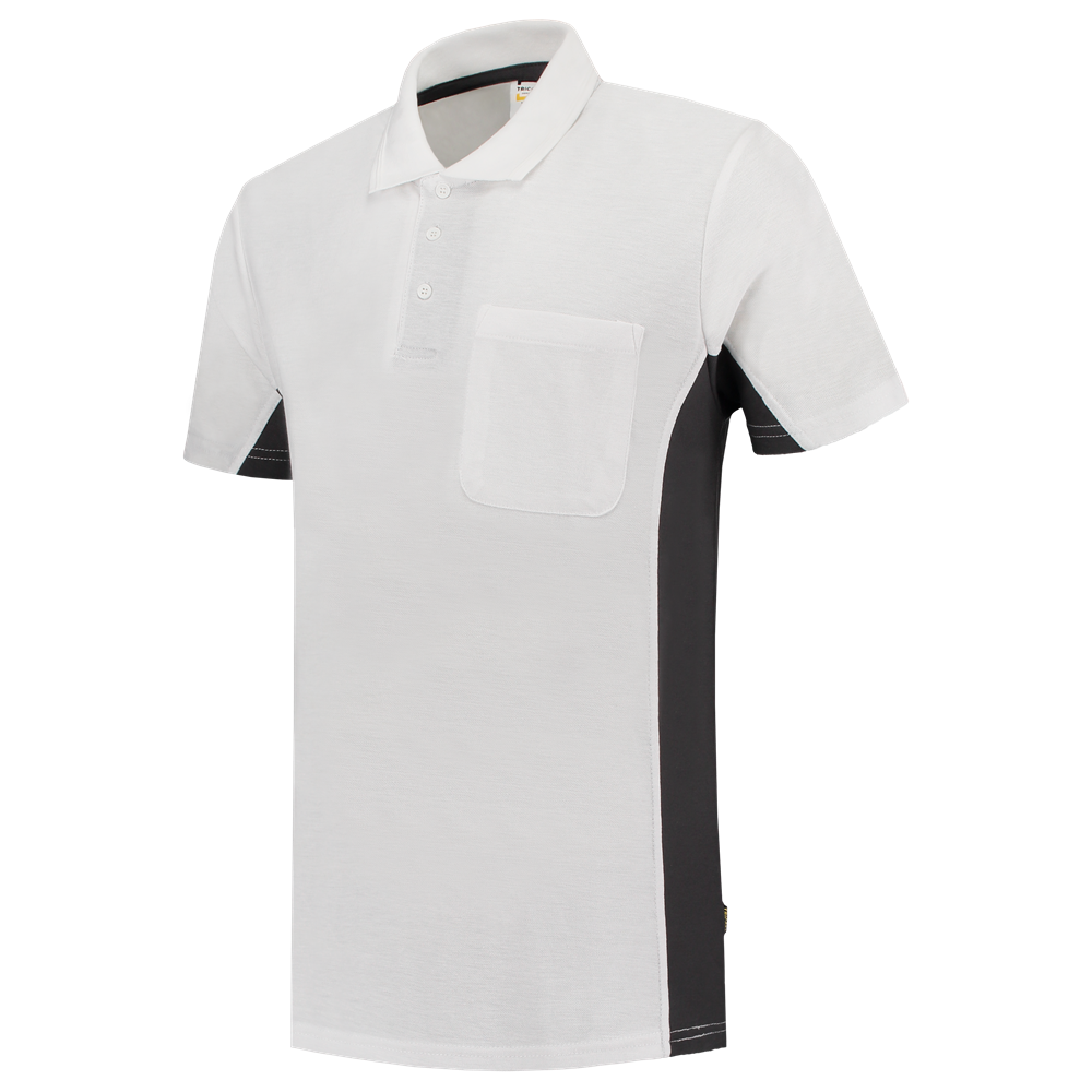 Tricorp Poloshirt Bicolor Borstzak - zwart/turquoise