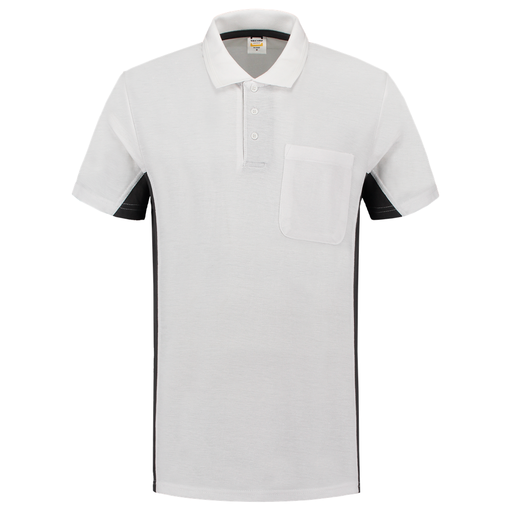 Tricorp Poloshirt Bicolor Borstzak - zwart/turquoise, foto 2 van 5
