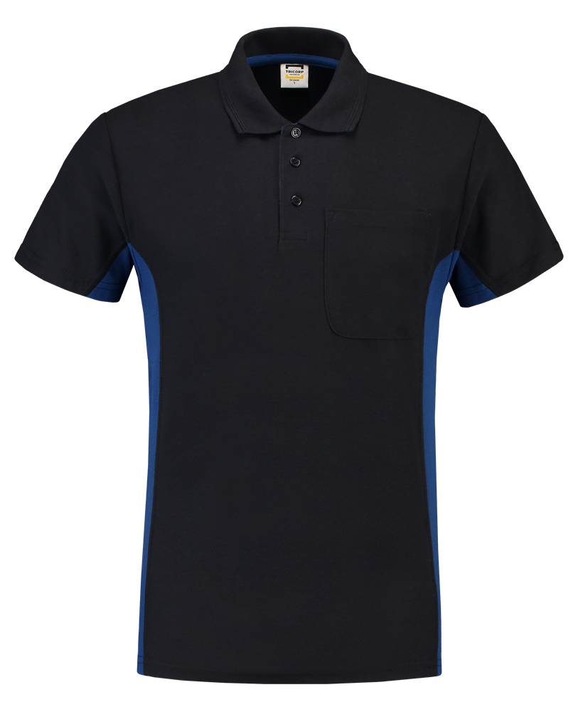 Tricorp Poloshirt Bicolor Borstzak - navy/blauw, foto 2 van 5