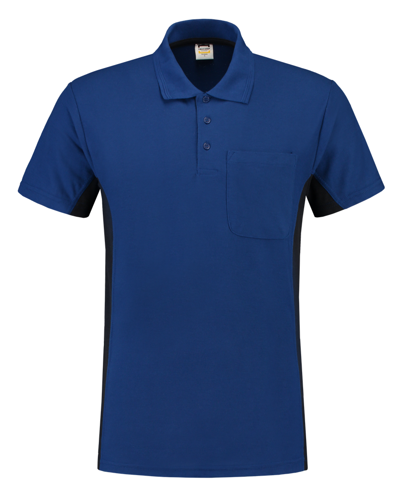 Tricorp Poloshirt Bicolor Borstzak - blauw/navy, foto 2 van 5