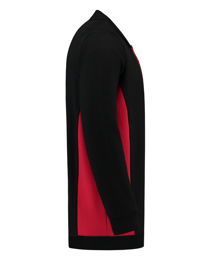 Tricorp Polosweater Bicolor Borstzak - zwart/rood, foto 4 van 5