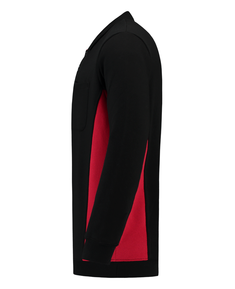 Tricorp Polosweater Bicolor Borstzak - zwart/rood, foto 5 van 5