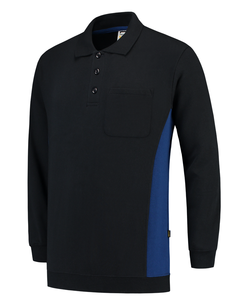 Tricorp Polosweater Bicolor Borstzak - navy/blauw