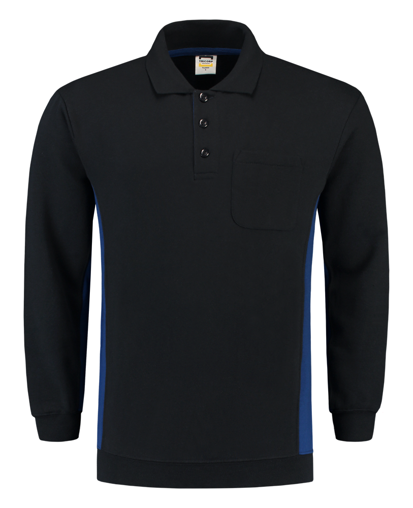 Tricorp Polosweater Bicolor Borstzak - navy/blauw, foto 2 van 5