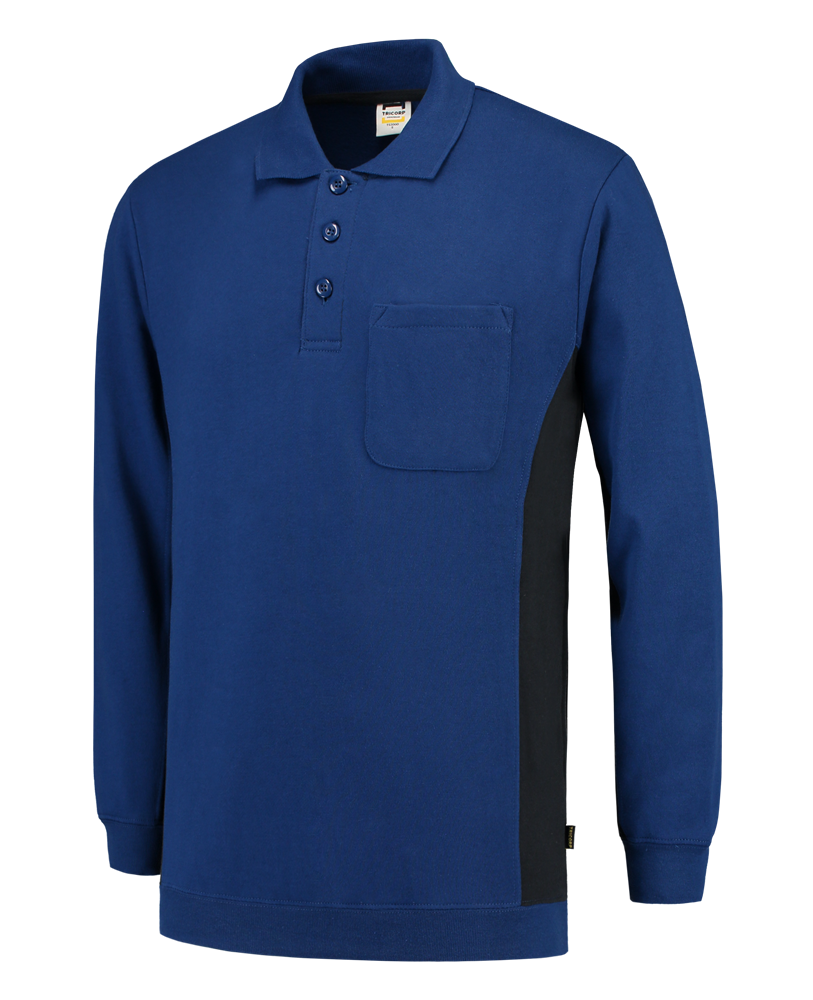 Tricorp Polosweater Bicolor Borstzak - blauw/navy