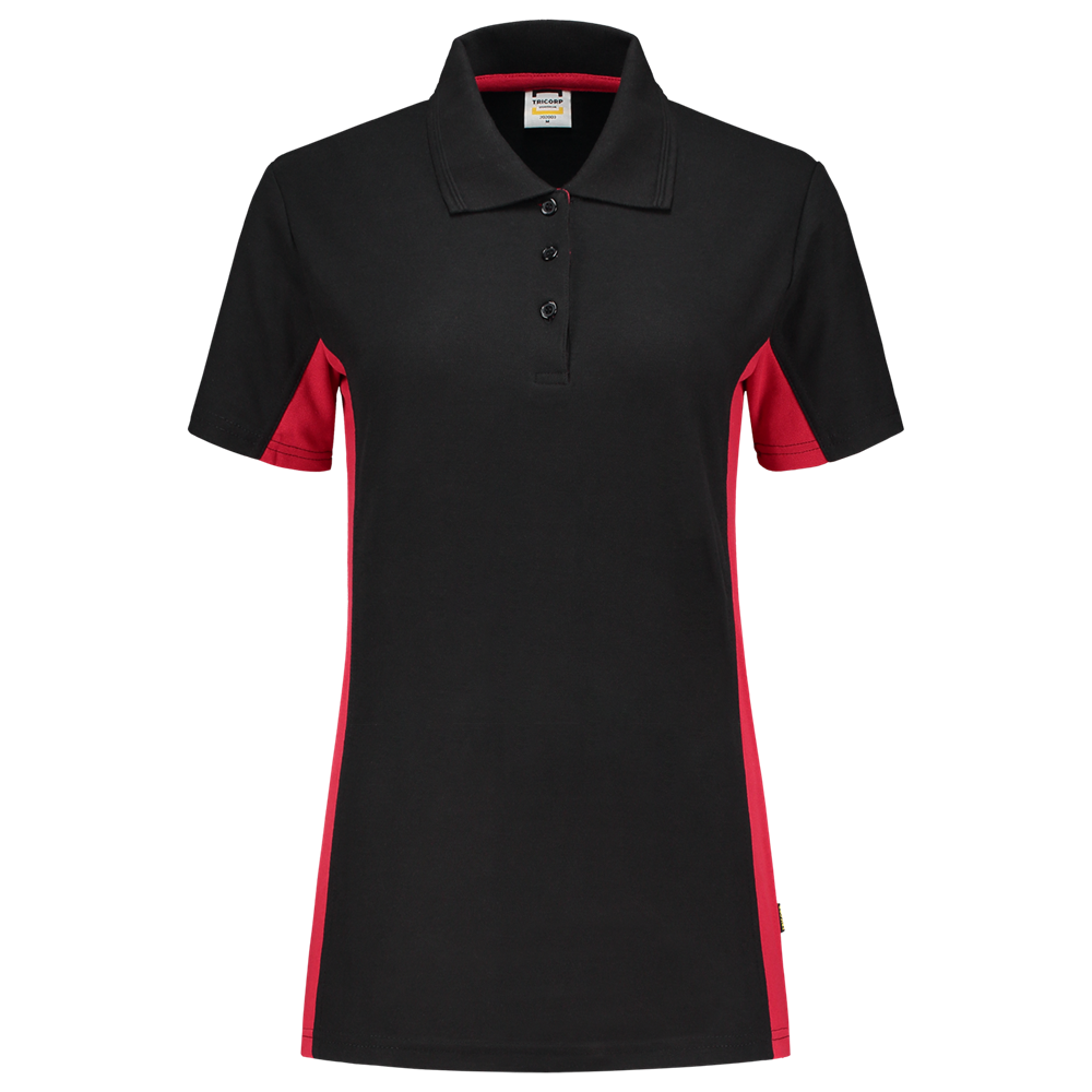 Tricorp Poloshirt dames Bicolor - zwart/rood, foto 2 van 5