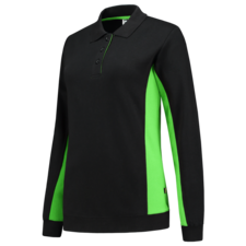 Tricorp Polosweater Bicolor Dames - zwart/lime