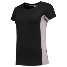 Tricorp Shirt Bicolor Dames - zwart/grijs