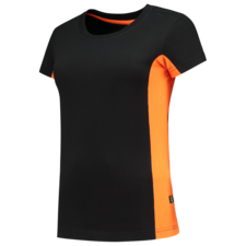 Tricorp Shirt Bicolor Dames - zwart/oranje