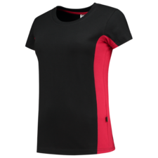 Tricorp Shirt Bicolor Dames - zwart/rood