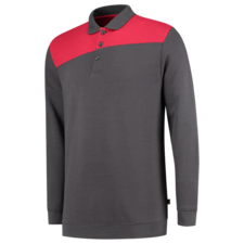 Tricorp Polosweater Bicolor Naden - donkergrijs/rood