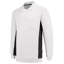Tricorp Polosweater Bicolor Borstzak - wit/grijs
