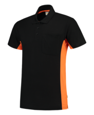 Tricorp Poloshirt Bicolor Borstzak - zwart/oranje