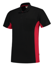 Tricorp Poloshirt Bicolor Borstzak - zwart/rood