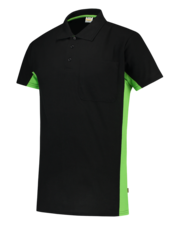 Tricorp Poloshirt Bicolor Borstzak - zwart/lime green