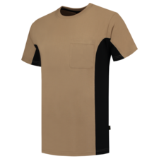 Tricorp Shirt Bicolor Borstzak - khaki/zwart