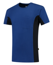 Tricorp Shirt Bicolor Borstzak - blauw/navy