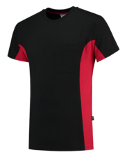 Tricorp Shirt Bicolor Borstzak - zwart/rood