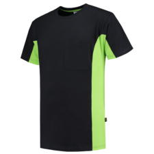 Tricorp Shirt Bicolor Borstzak - zwart/lime