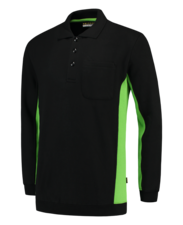 Tricorp Polosweater Bicolor Borstzak - zwart/lime